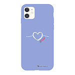 LaCoqueFrançaise Coque iPhone 11 Silicone Liquide Douce lilas Coeur Blanc Amour