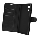 Avizar Housse pour Samsung Galaxy A03 Core Aspect Grainé Clapet Portefeuille Stand Vidéo  Noir