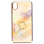 Avizar Coque Apple iPhone XR Bague de maintien Motif marbre champagne