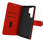 Avizar Housse Samsung Galaxy S23 Ultra Clapet Portefeuille Fonction Support Vidéo rouge Chesterfield