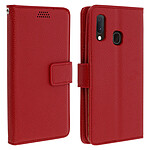 Avizar Housse Samsung Galaxy A20e Etui Folio Soft Touch Support Vidéo rouge