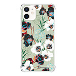 LaCoqueFrançaise Coque iPhone 12 mini anti-choc souple angles renforcés transparente Motif Fleurs vert d'eau