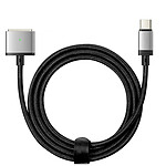 Avizar Câble USB C vers MagSafe 3 pour MacBook Pro et Air M2 Nylon 2m 140W Noir et argent