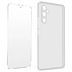 Avizar Coque pour Samsung Galaxy A34 5G Silicone Gel Souple avec Verre Trempé Dureté 9H transparent