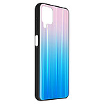 Avizar Coque Samsung Galaxy A12 Bi-matière Holographique Brillant Fine Légère Turquoise