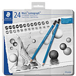 STAEDTLER Crayon Mars Lumograph, étui métallique de 24