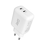 Jaym Chargeur Secteur Rapide Double USB-C 45W 3A PD et PPS Blanc