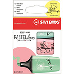 STABILO Etui 3 surligneurs BOSS MINI Pastellove menthe rose turquoise x 10