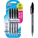 PAPER MATE Blister de 4 Stylo Encre Gel FlexGrip Pointe Moyenne Noir