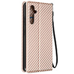 Avizar Etui pour Samsung Galaxy A34 5G effet carbone clapet magnétique support vidéo  Rose gold