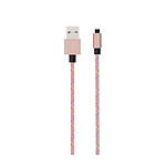 BigBen Câble de Charge USB A/micro USB 2.1A Tissé 2m Rose