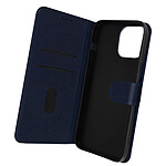 Avizar Housse iPhone 14 Pro Max Clapet Portefeuille Fonction Support Vidéo Bleu Nuit Chesterfield