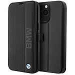 BMW Étui pour iPhone 14 Pro Portefeuille Cuir Véritable Noir