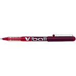 PILOT Stylo roller V Ball VB5 Encre liquide Pointe métal Fine Rouge x 12