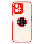 Avizar Coque pour Realme C31 Prime Bi-matière Bague Métallique Support Vidéo  rouge