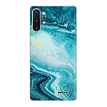 Evetane Coque Samsung Galaxy Note 10 Plus 360 intégrale transparente Motif Bleu Nacré Marbre Tendance