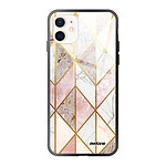 Evetane Coque iPhone 12 Mini Coque Soft Touch Glossy Marbre Rose Losange Design