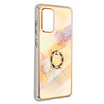 Avizar Coque Samsung Galaxy A32 Bi-matière Bague de maintien Motif marbre champagne