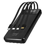 LinQ Batterie Secours 15000mAh Câble 4 en 1 Amovible et Sortie USB Compact  Noir