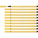 STABILO Stylo feutre Pen 68, jaune clair x 10