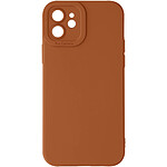 Avizar Coque pour iPhone 12 Silicone Mat Protection Caméra Marron Clair