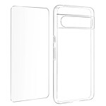 Avizar Coque pour Google Pixel 8 Pro Silicone Gel et Verre Trempé 9H Transparent