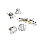 Harry Potter - Pack 3 Paires de boucles d'oreille Snitch/Deathly Hallows/Platform 9 3/4 (plaque