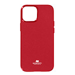 Mercury Coque pour iPhone 13 Mini Silicone Gel Flexible Effet Brillant  Rouge