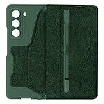 Avizar Coque clapet pour Samsung Galaxy Z Fold 5 simili cuir Porte-cartes et Stylet Support vidéo  Vert foncé