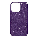 Avizar Coque pour Apple iPhone 14 Pro Paillette Amovible Silicone Semi-rigide violet