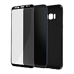 Avizar Coque pour Samsung Galaxy S8 Souple Noir et Verre Trempé 9H  Contour Noir