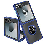 Avizar Coque pour Samsung Galaxy Z Flip 6 Bague Métallique Support Vidéo Bleu