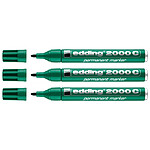 EDDING Marqueur Permanent 2000C Corps Alu Vert pointe Ronde 1,5-3 mm x 3