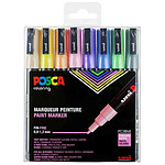 POSCA Lot de 8 marqueurs PC3M pointe conique fine couleurs pastel assorties