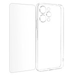 Avizar Coque pour Xiaomi Redmi 12 Silicone Gel et Verre Trempé 9H Transparent