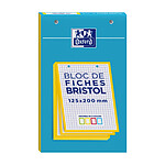 OXFORD Bloc de 30 fiches bristol 125X200 perforées Q5/5 jaune