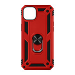 Avizar Coque pour iPhone 14 Plus Antichoc Bi-matière Bague Support Vidéo  rouge