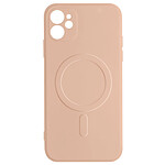 Avizar Coque Magsafe iPhone 12 Mini Silicone Souple Intérieur Soft-touch Mag Cover  rose gold