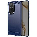 Avizar Coque pour Honor 200 Pro Souple Effet Carbone et Brossé Bleu Nuit