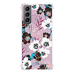 LaCoqueFrançaise Coque Samsung Galaxy S21 5G anti-choc souple angles renforcés transparente Motif Fleurs parme