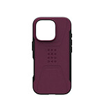 UAG Coque pour iPhone 16 Pro MagSafe Antidérapante Motif Hexagonal Modèle Civilian Bordeaux