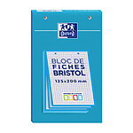 OXFORD Bloc de 30 fiches bristol 125X200 perforées Q5/5 bleu