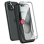 Force Glass Pack Protection pour iPhone 15 Verre Incassable et Protège Lentilles Transparent