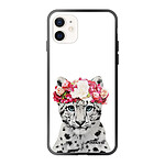 Evetane Coque iPhone 12 Mini Coque Soft Touch Glossy Leopard Couronne Design