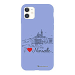 LaCoqueFrançaise Coque iPhone 11 Silicone Liquide Douce lilas J'aime Marseille