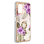 Avizar Coque Samsung A32 5G Bi-matière avec Bague de Maintien Motif Fleurs Violet