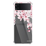 Evetane Coque Coque Samsung Galaxy Z Flip 4 Silicone antichocs Solides coins renforcés  transparente Motif Cerisier