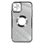 Avizar Coque pour iPhone 12 Paillette Amovible Silicone Gel  Argent