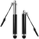 Avizar Stylet Retractable Noir pour écran Tactile - Attache Jack 3.5 mm