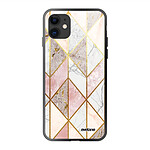 Evetane Coque iPhone 11 Coque Soft Touch Glossy Marbre Rose Losange Design